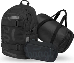 Ensemble Baagl: Sac à dos, Trousse et Sac de sport noir