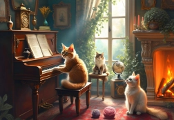 Bluebird puzzle Cat Concert 1000 pieces