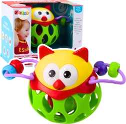 Soft Owl Ball Green with Rattle