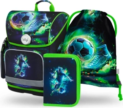 School Set BAAGL Ergo Football Player – satchel, pencil case and drawstring bag