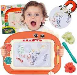 Woopie magnetisch tekenbord met 2 stempels – dinosaurus