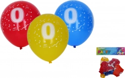30 cm Balloons with Number 0 – Set of 5