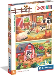 Puzzle Family from the Farm 2×20 pieces CLEMENTONI