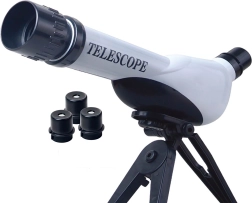 Astronomische telescoop met statief en verwisselbare lenzen