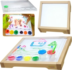 Masterkidz sensorisch frame met LED‑paneel en transparant schilderbakje