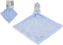 Plush cuddle blankie blue dinosaur 24 × 24 cm