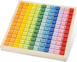 Educatieve houten tafel met tafels van vermenigvuldiging