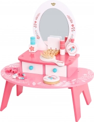 Coiffeuse en bois rose avec miroir Tooky Toy