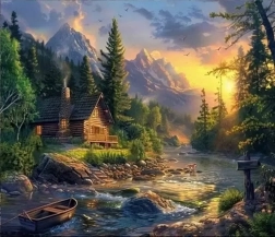 Diamant schilderen hut bij de oversteek