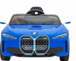Elektrische kinderauto BMW i4 met afstandsbediening – Blauw