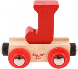 Bigjigs Rail wagon voor houten treinbaan – letter J