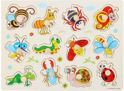 Puzzle encastrable en bois insectes 30 cm