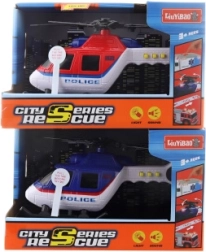 Battery-powered police helicopter with lights and sounds