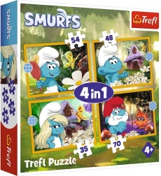 Puzzel Smurfen Leven in het dorp 4-in-1