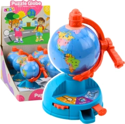 Mini globe with rotating gear and moving airplane