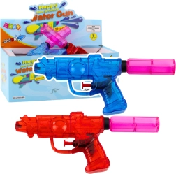 Transparant waterpistool - rood/blauw mix
