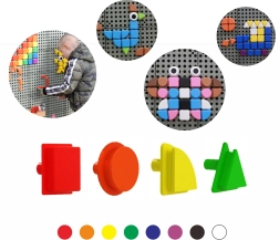 Masterkidz geometrische pinnetjes voor STEM-borden, 8 kleuren, 256 stuks