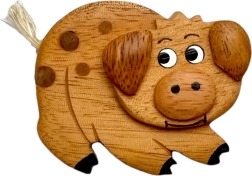 houten magneet varken – handgemaakte koelkastdecoratie
