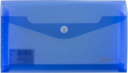 Ruimtelijke map met drukknoop blauw