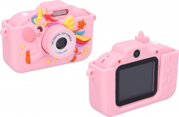 Digitale kindercamera met eenhoorn-siliconenhoes, 48 MP en Full HD‑video