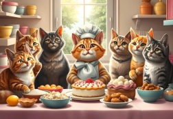 Puzzle Cat Bakers in Action 1000 Pieces