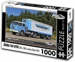 Puzzle Retro-Auta Škoda 706 RTTN avec remorque Orličan N12CH 1000 pièces