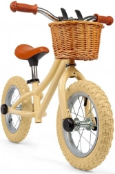 bigjigs toys balansloopfiets crème met mandje
