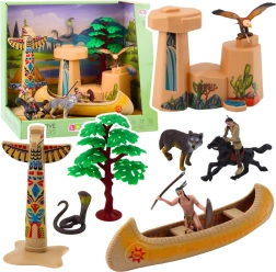Indiaanse set met kajak en totem