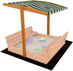 Luifel voor houten kindersandbox 120 × 120 cm groen-wit