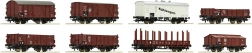 Roco achtdelige set goederenwagens DRG H0