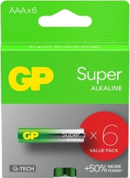Alkaline batterijen AAA GP Super 6 stuks