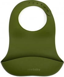 NEW BABY silicone bib olive green