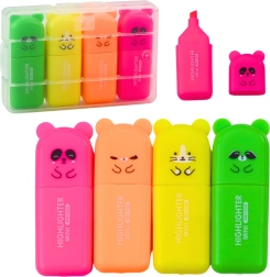 Set mini-highlighters Beren in plastic etui, 5 stuks