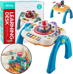 Interactive Educational Table 2-in-1 with Block Board Blue