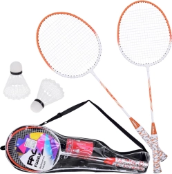 Complete Badminton Set with Rackets and Shuttlecocks in Case