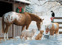 Cobble Hill family puzzle In Winter Before the Barn 350 pieces