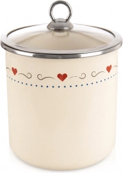 Geglazuurde keukendoos met glazen deksel 1,4 l TONCA