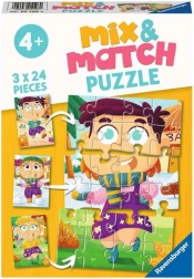 Ravensburger puzzel Mix & Match: kleurrijke jurken 3×24 stukjes