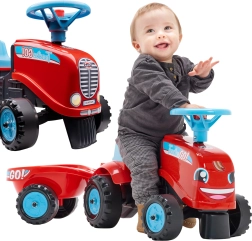 FALK looptractor GO met afneembare aanhanger, rood