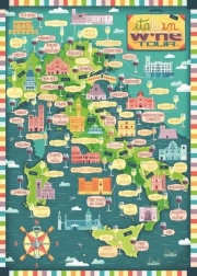 Puzzel Kaart van Italië - Italiaanse wijnrondreis 1000 stukjes