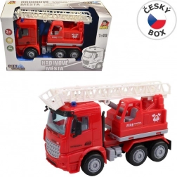 Brandweerauto met platform met vliegwielaandrijving 16 cm