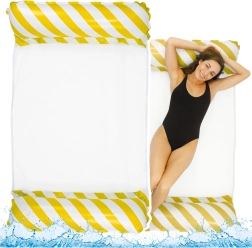 Opblaasbare waterhangmat wit-geel 120x70cm