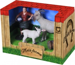 Ensemble de figurines chèvre, chevreau et fermière – MA PETITE FERME