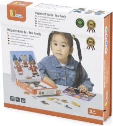 Houten magnetische aankleedset Viga – berenfamilie
