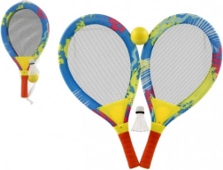 Strandset met twee rackets voor kinderen met bal en shuttle, metaal/kunststof, 27 × 54 cm