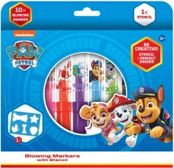 Blaasstiften met sjabloon PAW PATROL, 10 stuks, doos 20 × 19 cm