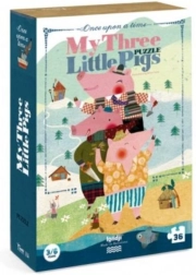 Grote puzzel De drie biggetjes van Londji - 36 stukjes