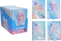 Gelijnd notitieboek 14 × 21 cm – zeemeermin met staartje, 80 pagina’s