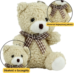 Pluchen sleutelhanger Beertje beige 8 cm