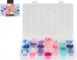 Kleurrijke plastic kralen met koord in doosje